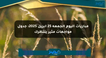 مباريات اليوم الجمعة 25 أبريل 2025: جدول مواجهات مثير ينتظرك